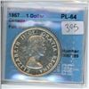 Image 2 : 1957 - CCCS Graded Canadian Silver Dollar