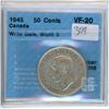 Image 2 : 1945 - CCCS Graded Canadian Fifty Cent Piece