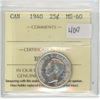 Image 2 : 1940 - ICCS Graded Canadian Twenty-Five Cent Piece