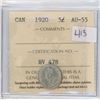 Image 2 : 1920 - ICCS Graded Canadian Five Cent Piece