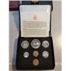 Image 1 : 1974 Double Cent Custom Set. 7-coin set with 2 Cents. BU. Housed in its maroon case with Canada stam