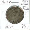 Image 1 : Colony of Newfoundland. 1907 Silver 50 Cents. VG-8.