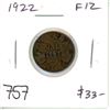 Image 1 : 1922 Canadian Small Cent. Key Date. F-12.