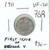 Image 1 : 1911 George V Silver 10 Cents. The first 10 Cents issued for George V. VF-20. Nice.