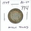 Image 1 : 1949 Silver 25 Cents. AU-50. Nicely Toned.