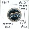 Image 1 : 1967 25 Cents. Rotated Die. Proof Like -65 with Heavy Cameo. Nice.