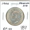 Image 1 : 1944 Silver 50 Cents. Hearing Aid variety from Die Clash. Scarce. EF-40. Nice.