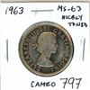 Image 1 : 1963 Silver 50 Cents. MS-63. Cameo. Nicely Toned.