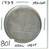 Image 1 : 1939 Royal Visit Silver Dollar. MS-60.