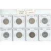 Image 1 : Lot of 8 Canadian George VI Silver 25 Cents. Includes 1939, 1940, 1941, 1943, 1944, 1948, 1949 & 195