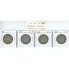 Image 1 : Lot of 4 Canadian George V Silver 50 Cents. Includes 1916, 1917, 1918 & 1919. Coins grade VG-8.