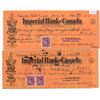 Image 1 : Set of 2, 1949 Imperial Canadian bank cheque