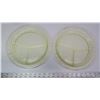 Image 1 : Set of 2 Yellow Depression Glass Divided Plates