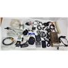 1126  Huge lot of assorted cables, tv antenna, telephone cords, etc. and Blackberry Torch with accessories
