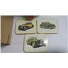 Image 2 : Orange Crate, Captains Table Whiskey Bottle and Vintage Automobile Coasters