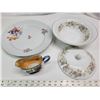 Image 1 : Lot of China Plate, Bowl with Lid and Gravy Dish