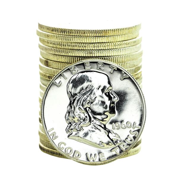 Roll of (20) Proof 1960 Franklin Half Dollar Coins