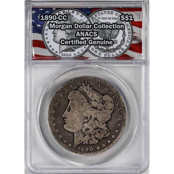 1890-CC $1 Morgan Silver Dollar Coin ANACS Genuine