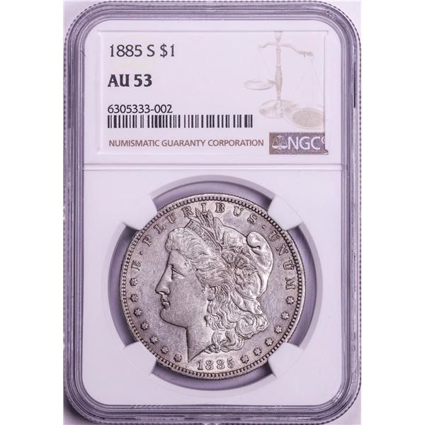 1885-S $1 Morgan Silver Dollar Coin NGC AU53