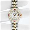 Image 3 : Rolex Ladies Two Tone Mother of Pearl Diamond & Ruby Datejust Wristwatch