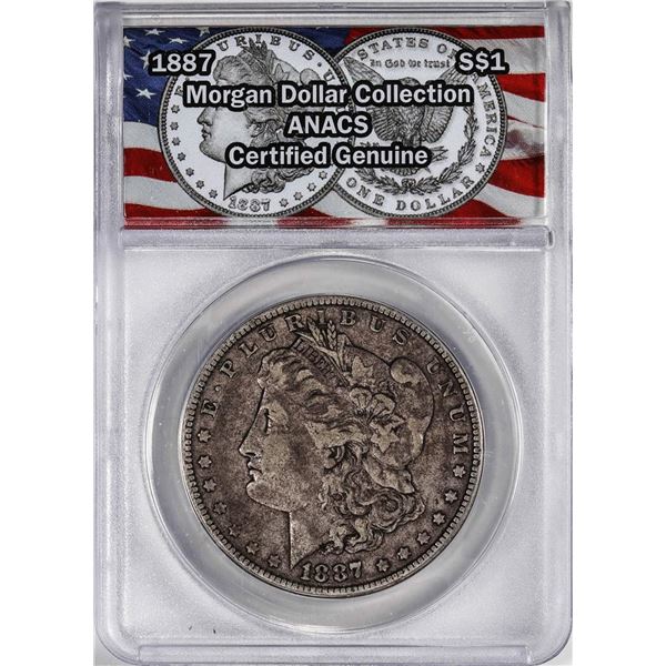 1887 $1 Morgan Silver Dollar Coin ANACS Genuine