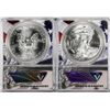 Image 3 : Lot of 2021 Type 1 & Type 2 $1 American Silver Eagle Coins ANACS MS70 First Strike
