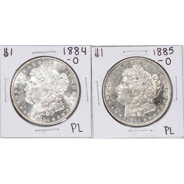 Lot of 1884-O & 1885-O $1 Morgan Silver Dollar Coins Proof Like