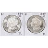 Image 1 : Lot of 1884-O & 1885-O $1 Morgan Silver Dollar Coins Proof Like