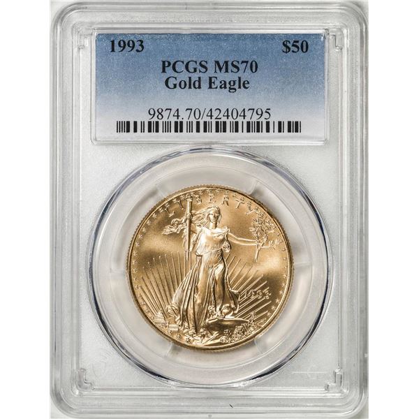 1993 $50 American Gold Eagle Coin PCGS MS70