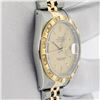 Image 9 : Rolex Men's Two Tone Champagne Linen Index Diamond Datejust Wristwatch