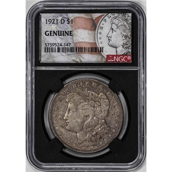 1921-D $1 Morgan Silver Dollar Coin NGC Genuine