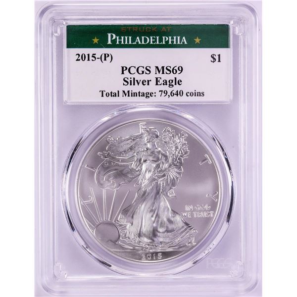 2015-(P) $1 American Silver Eagle Coin PCGS MS69 Struck at Philadelphia