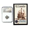 Image 1 : El Cazador Shipwreck (1772-83) Mexico 1/2 Real Silver Coin NGC Genuine w/ Story Card