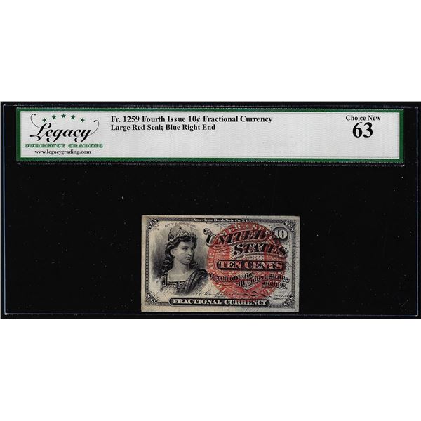 1863 Fourth Issue Ten Cents Fractional Currency Note Fr.1259 Legacy Choice New 63