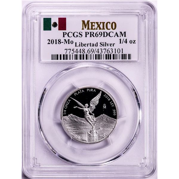 2018-Mo Mexico Proof 1/4 oz Silver Libertad Coin PCGS PR69DCAM