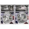 Image 1 : Lot of 2021 Type 1 & Type 2 $1 American Silver Eagle Coins ANACS MS70 First Strike