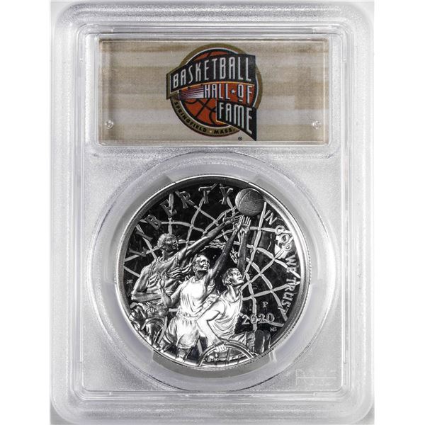 2020-P $1 Basketball Hall of Fame Proof Silver Dollar Coin PCGS PR70DCAM FDOI