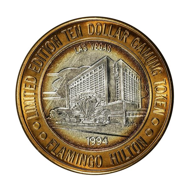 .999 Silver Flamingo Hilton Las Vegas, Nevada $10 Casino Limited Edition Gaming Token