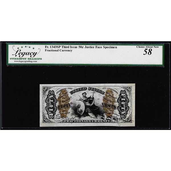 Specimen 1863 Third Issue 50 Cents Fractional Note Fr.1343SP Legacy About New 58