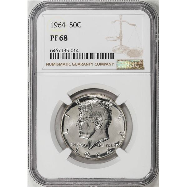 1964 Proof Kennedy Half Dollar Coin NGC PF68