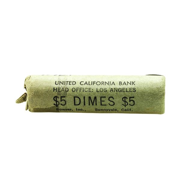 Original Bank Roll of (50) Brilliant Uncirculated 1964-D Roosevelt Dime Coins