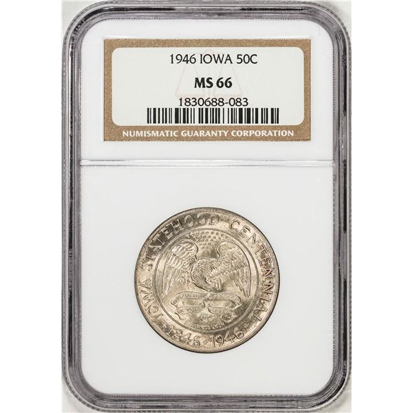 1946 Iowa Centennial Commemorative Half Dollar Coin NGC MS66
