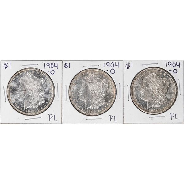 Lot of (3) 1904-O $1 Morgan Silver Dollar Coins Proof Like