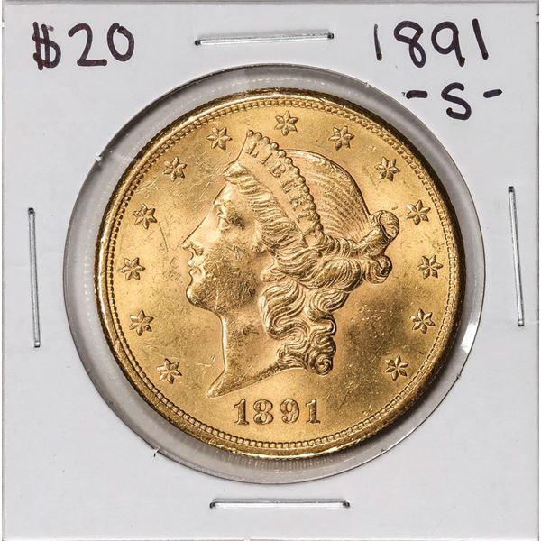 1891-S $20 Liberty Head Double Eagle Gold Coin