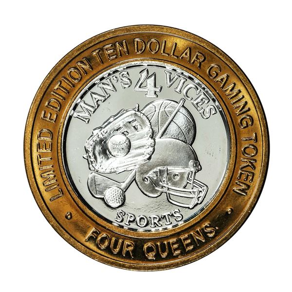 .999 Fine Silver Four Queens Las Vegas, NV $10 Limited Edition Gaming Token
