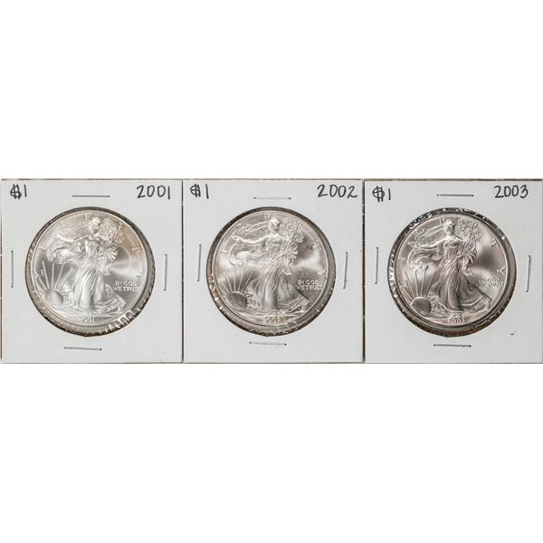 Lot of 2001-2003 $1 American Silver Eagle Coins