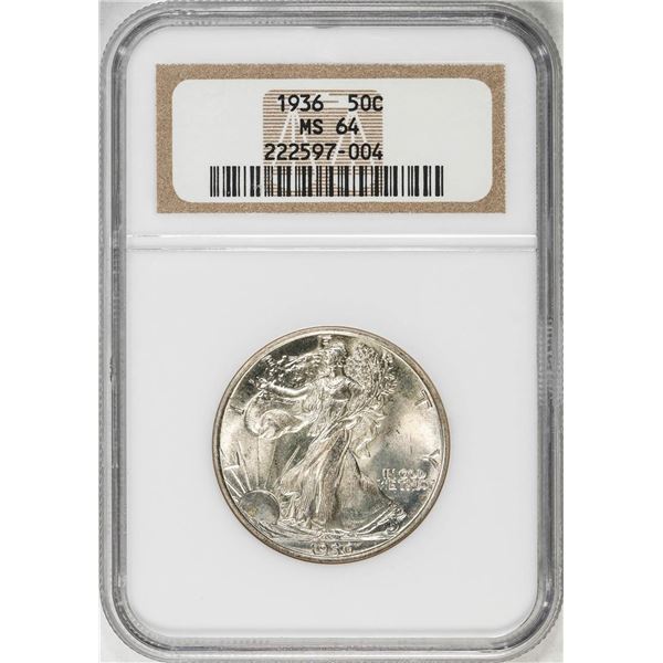 1936 Walking Liberty Half Dollar Coin NGC MS64