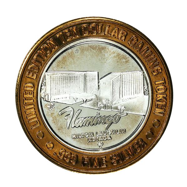 .999 Silver Flamingo Laughlin Nevada $10 Casino Limited Edition Gaming Token