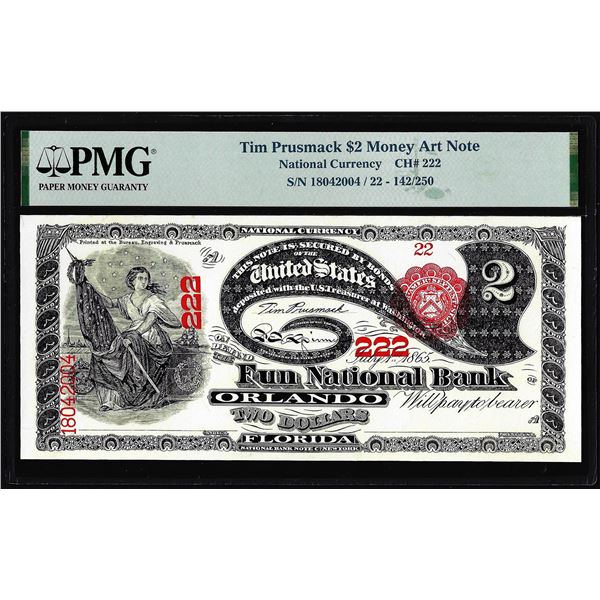 Tim Prusmack $2 Lazy Deuce Fun National Bank Orlando Money Art Note PMG Certified