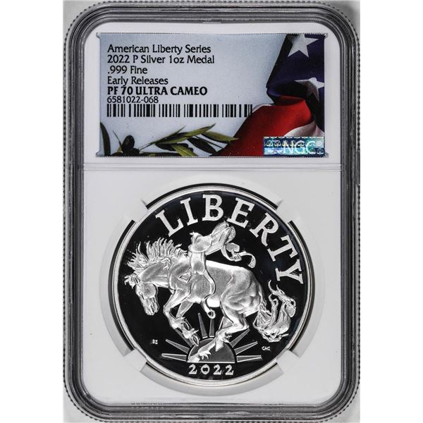 2022-P Liberty Series 1oz Silver Medal NGC PF70 Ultra Cameo Early Releases